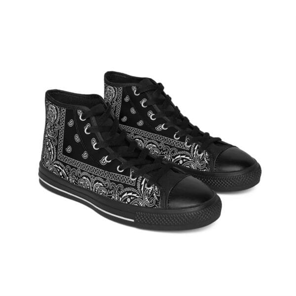 Bandana Fever Black Bandana Teardrops Men's Hi Top Sneakers Black - Image 2