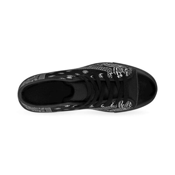 Bandana Fever Black Bandana Teardrops Men's Hi Top Sneakers Black - Image 3