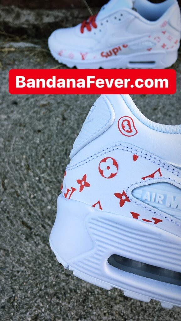 bandana fever designs custom nike air max 90 supreme lv