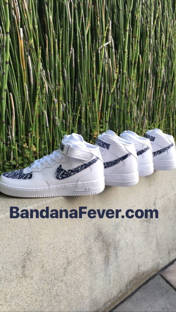 bandana fever designs custom nike air force 1 navy bandana