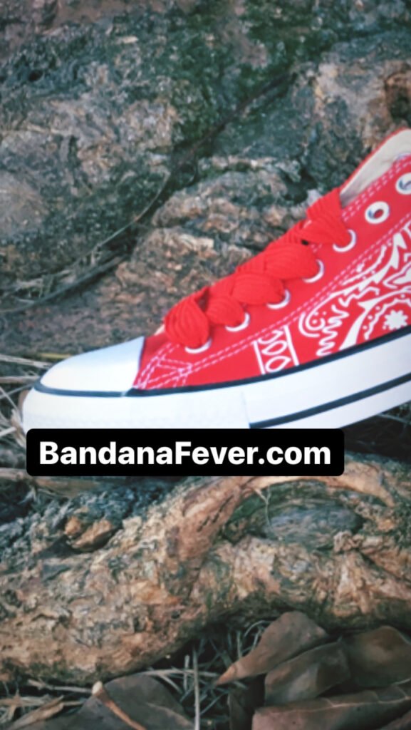 bandana fever designs custom converse low top red bandana