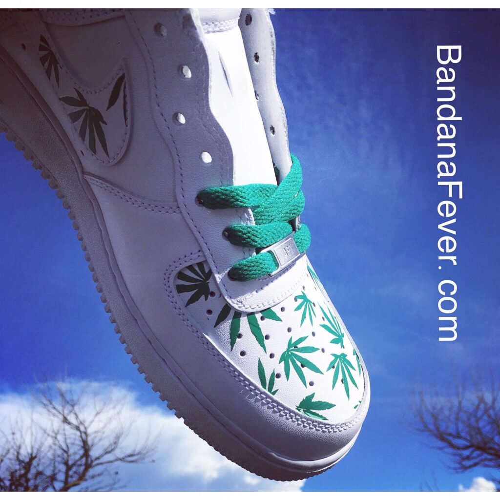 bandana fever designs custom nike air force 1 weed pot leaf