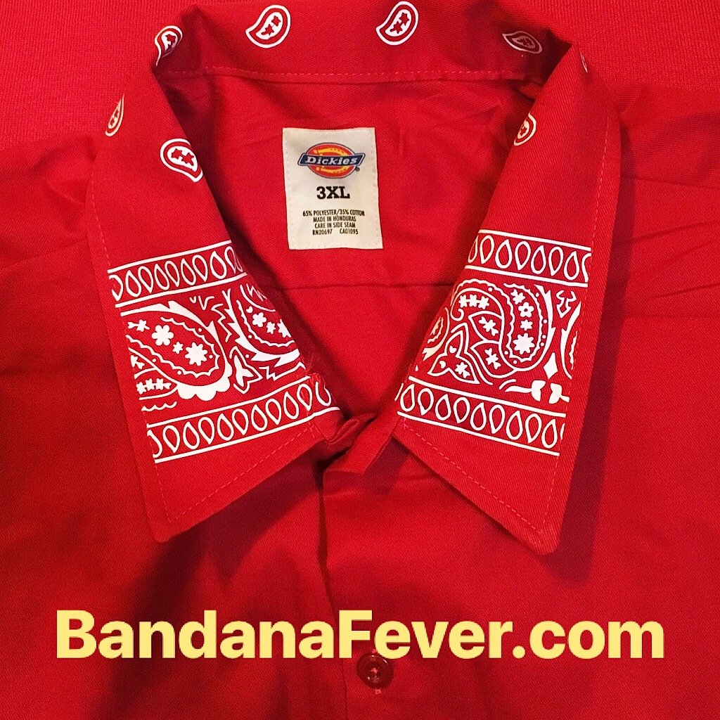 bandana fever designs custom dickies shirt red