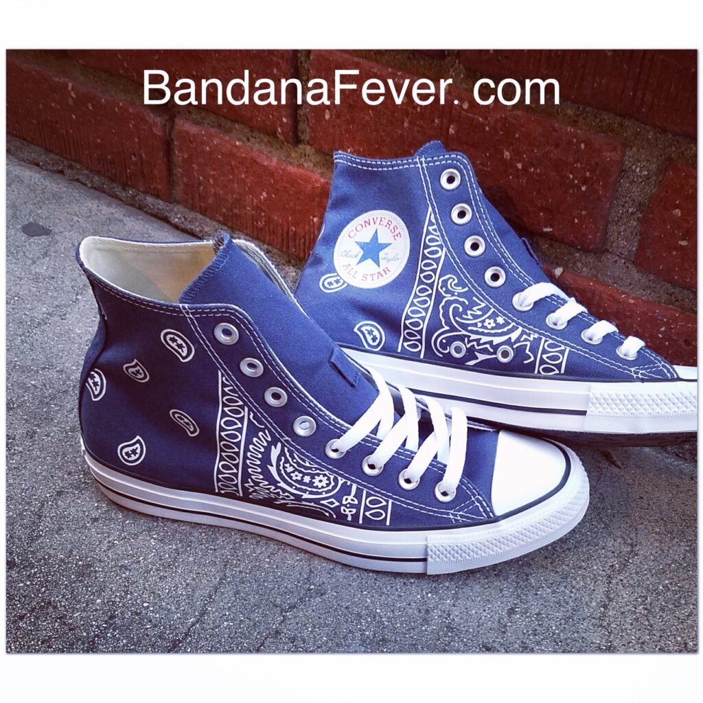 bandana fever designs custom converse hi top navy bandana