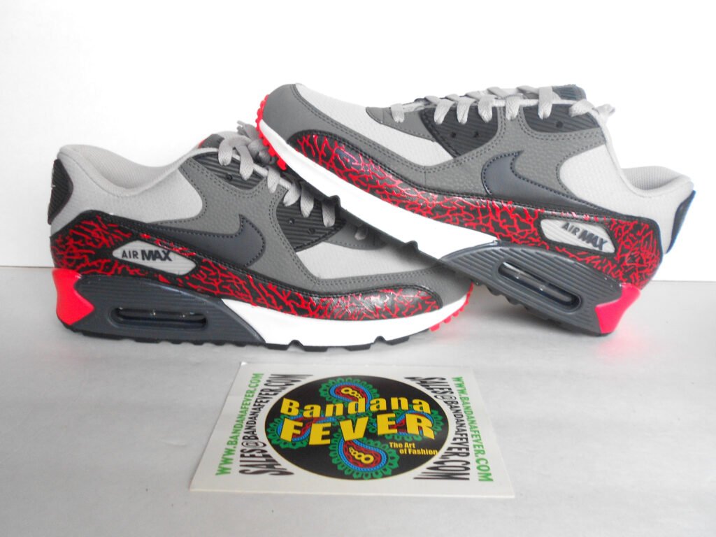 bandana fever designs custom nike air max 90 red cement