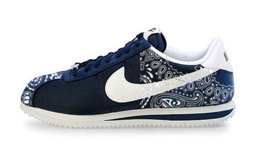 Bandana Fever Navy Blue Bandana Custom Nike Cortez Shoes NNW Half