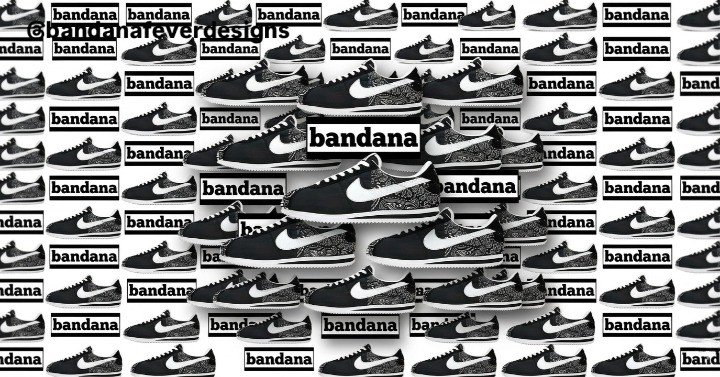 Bandana x Nike Cortez Black Bandana Half