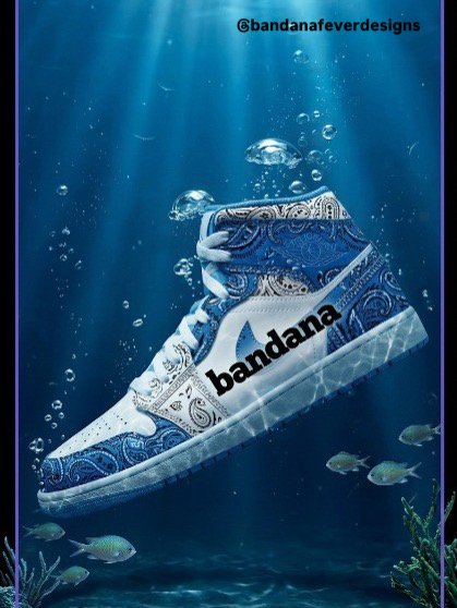 Bandana x Nike AJ1 Blue Bandana