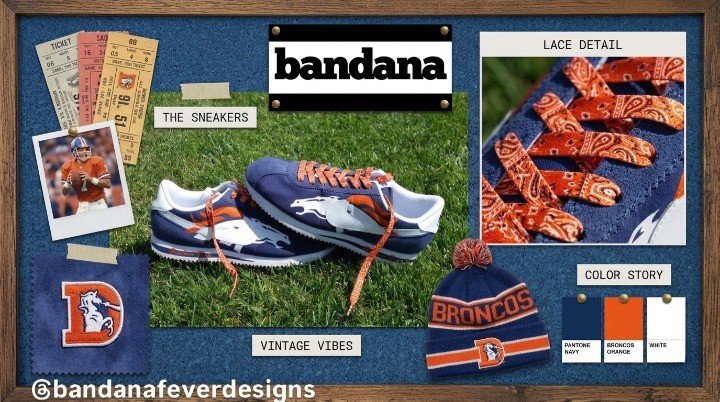 Bandana x Laces Orange Bandana Broncos Cortez