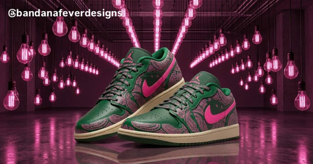 Bandana x Nike AJ1 Fuchsia Bandana Green