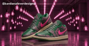 Bandana x Nike AJ1 Fuchsia Bandana Green