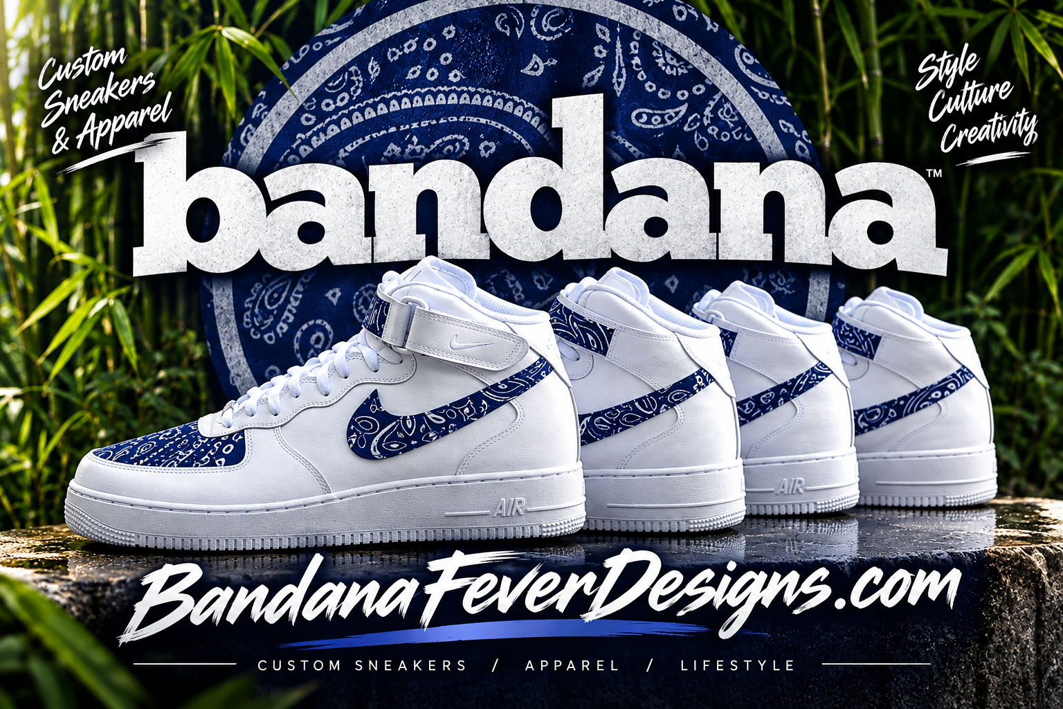 Bandana x Nike AF1 Mid Navy Bandana