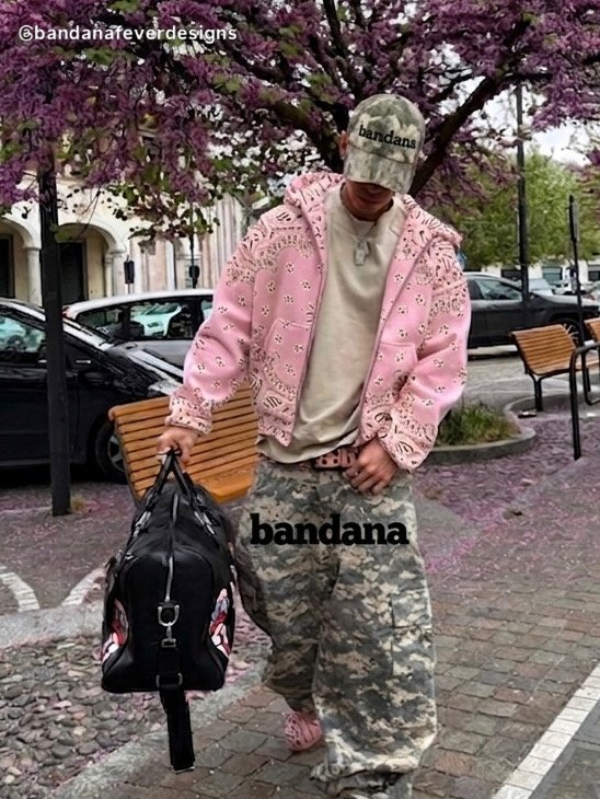 Bandana x Zip Up Pink Bandana