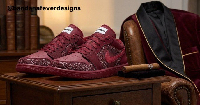 Bandana x Nike AJ1 Burgundy Bandana