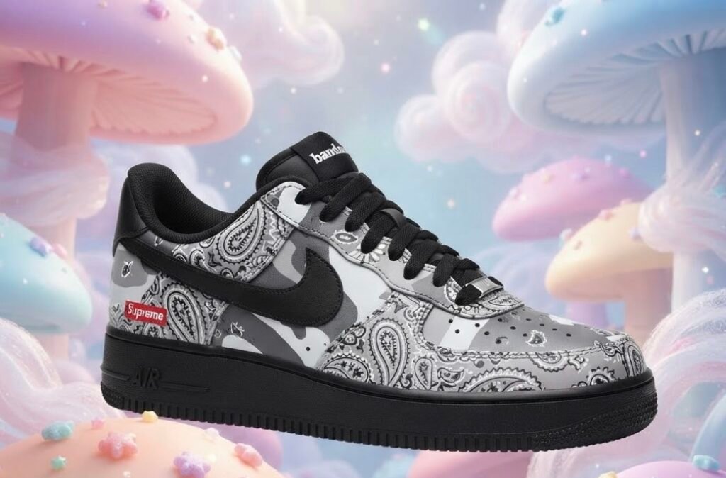 Bandana x Nike AF1 Grey Bandana Supreme Camo