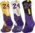 3 Pairs Lakers Basketball Socks Compression Cushion for Men Boys & Women